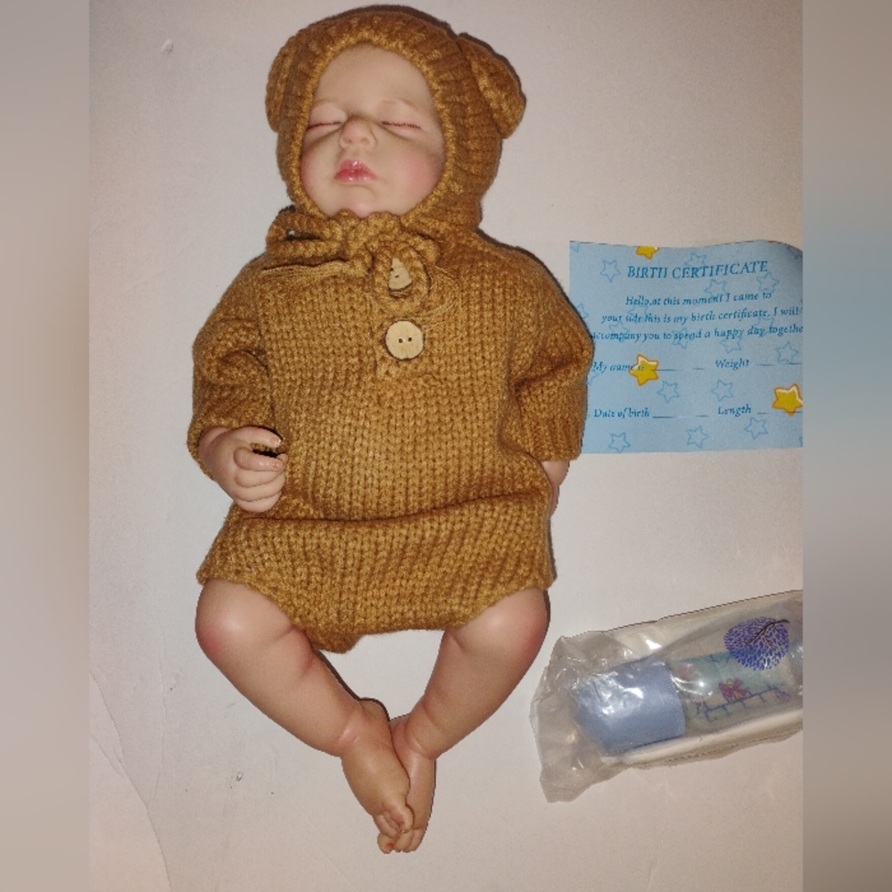 Knitted Bear Outfit Baby Doll
